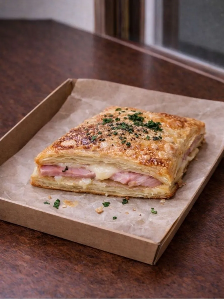 Hojaldre casero de jamón y queso